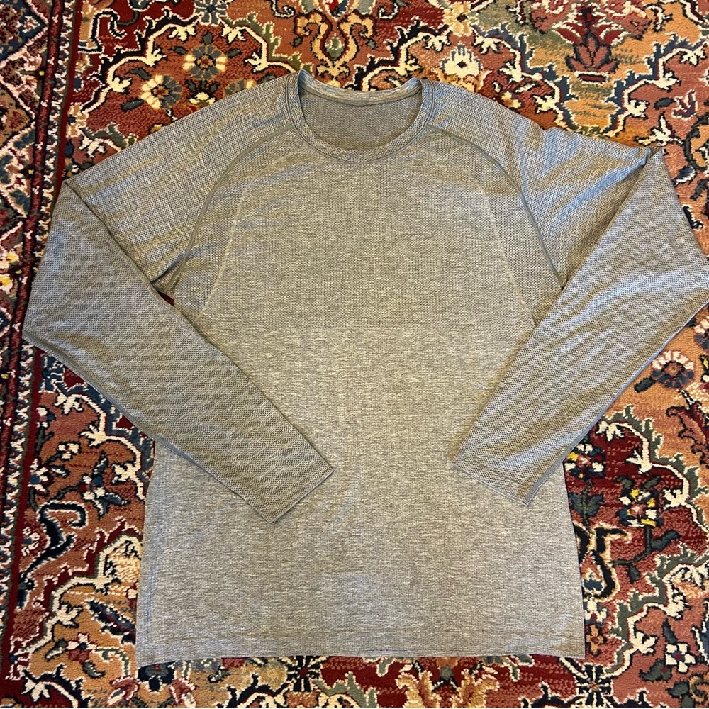 Lululemon Men's Metal Vent Tech LS Long Sleeve Shirt Large L Heathered Grey